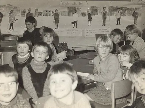 In a class, 1950s/60s.